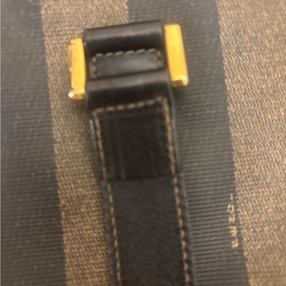 Fendi Brown and Tan Striped Tote. Vintage 80s - Picture 3 of 7